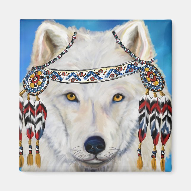 White Wolf Magnet (Front)