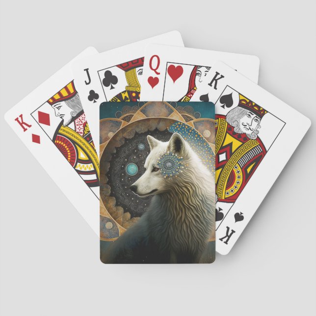 White Wolf Mandala Playing Cards (Back)