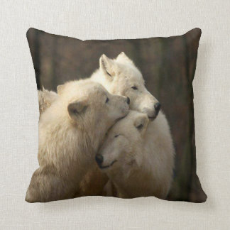 White Wolf Pack Throw Pillow