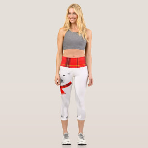 White Wolf Plaid Scarf and Waist Capri Leggings