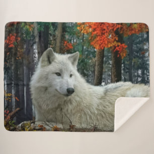 WHITE WOLF SHERPA BLANKET