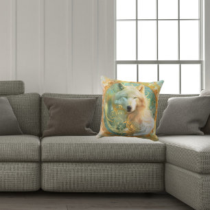 White wolf spirit throw pillow