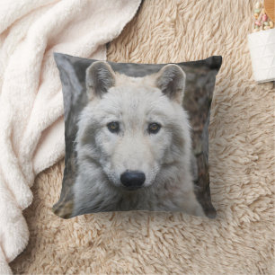 WHITE WOLF THROW PILLOWS