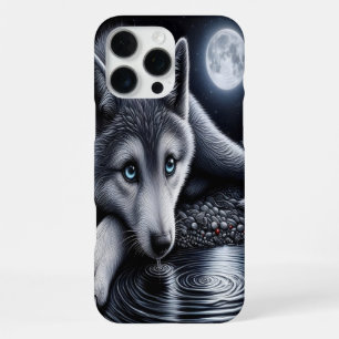 White Wolf Under Moonlight iPhone 16 Pro Max Case