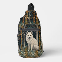White wolf vintage boho woodland forest