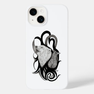 White Wolf with Raven Tribal Art Case-Mate iPhone 14 Case