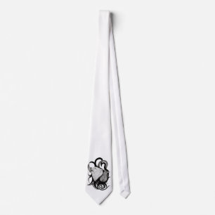 White Wolf with Raven Tribal Art Tie
