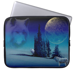 White Wolves Laptop Sleeve
