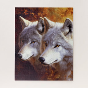 White Wolves Portrait Puzzle