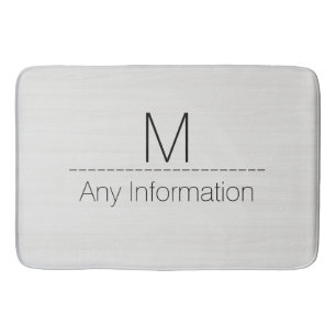 White Wood Grain Texture Monogram Bath Mat