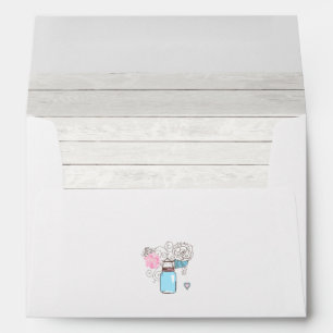 White Wood Lined Country Envelope