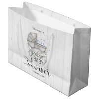 White Wood & Vintage Carriage Boy Baby Shower