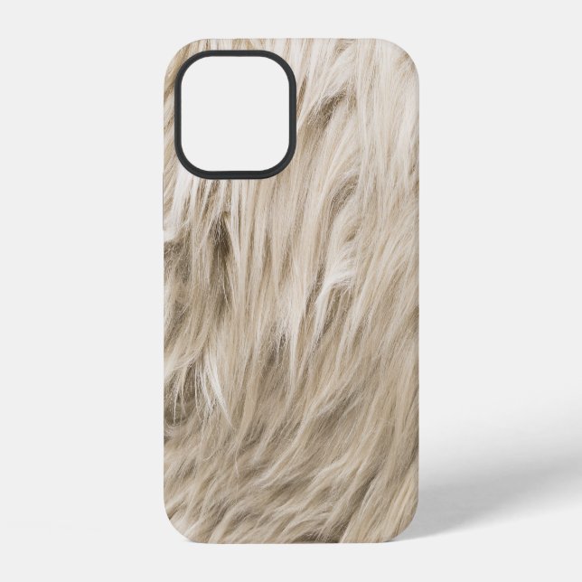 White Wool Fluffy Texture Background iPhone Case (Back)