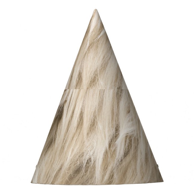 White Wool Fluffy Texture Background Party Hat (Front)