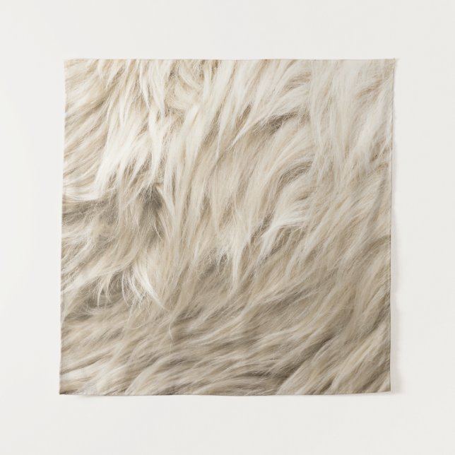 White Wool Fluffy Texture Background Tapestry (Front)
