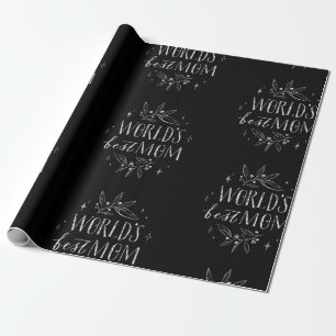 white worlds best mom mothers day wrapping paper