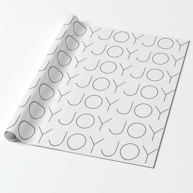 White Wrapping Paper With A Modern Minimalist Joy  (Unrolled)