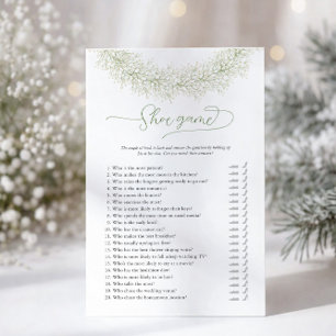 White Wreath Shoe Bridal Shower Game Flyer