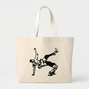 White Wrestling Large Tote Bag