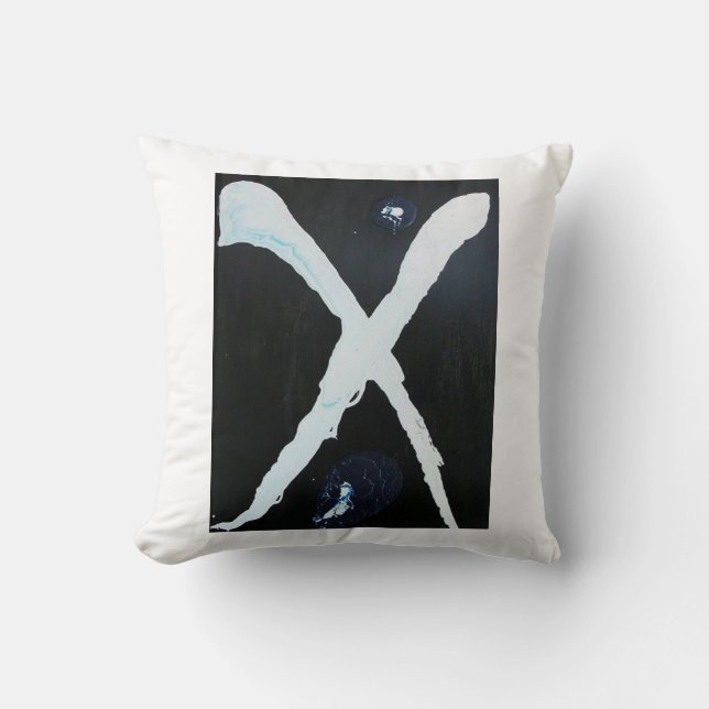 WHITE X THROW PILLOW (Front)