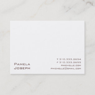 White xxi business card