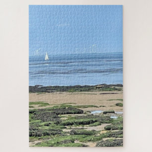 White Yacht and Tranquil Seas Jigsaw Puzzle
