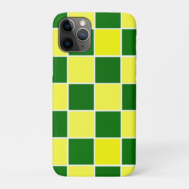White, Yellow and Green Checkers  Case-Mate iPhone Case (Back)