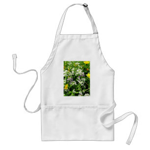 White, Yellow and Lavender Wild Flowers Standard Apron