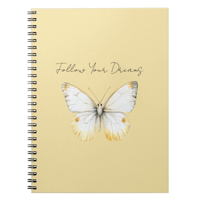White Yellow Butterfly Notebook (Front)