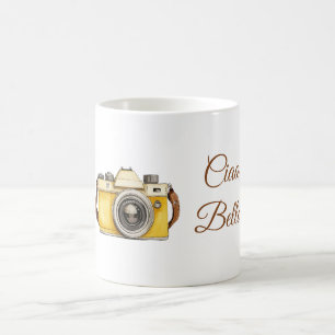 White Yellow Camera Ciao Bella Coffee Mug