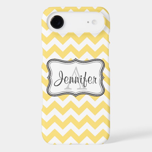 White & Yellow Chevron Monogram iPhone 4/4s Case-Mate iPhone Case (Back)