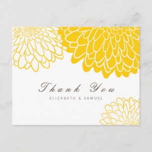 White Yellow Chrysanthemum Wedding Thank You Card