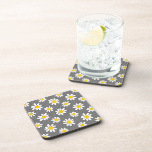 White Yellow Daisies Coaster