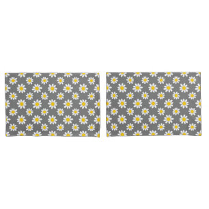 White Yellow Daisies Pillowcase