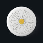White Yellow Daisy Flower Floral Garden Party 2 Inch Round Button<br><div class="desc">Button design features an original marker illustration of a yellow and white daisy flower blossom. Great for a garden party, bridal shower, wedding or engagement party favour. This daisy illustration is also available on other products. Don't see what you're looking for? Need help with customization? Contact Rebecca to have something...</div>