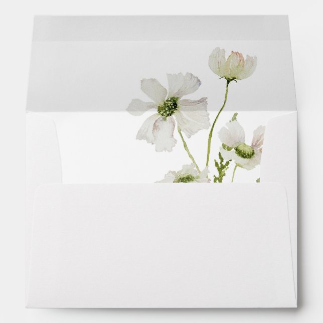 White & Yellow Floral 3 Envelope (Back (Bottom))