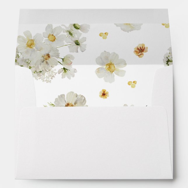 White & Yellow Floral 5 Envelope (Back (Bottom))