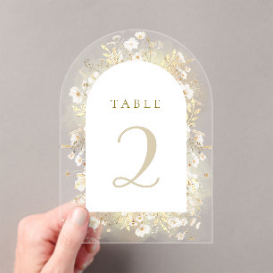  white yellow flowers table numbers