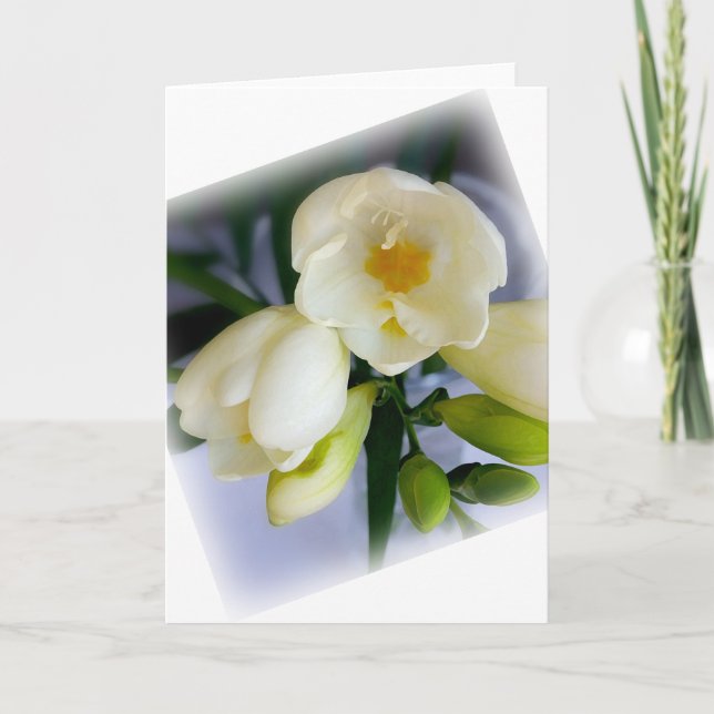 white yellow freesia card (Front)