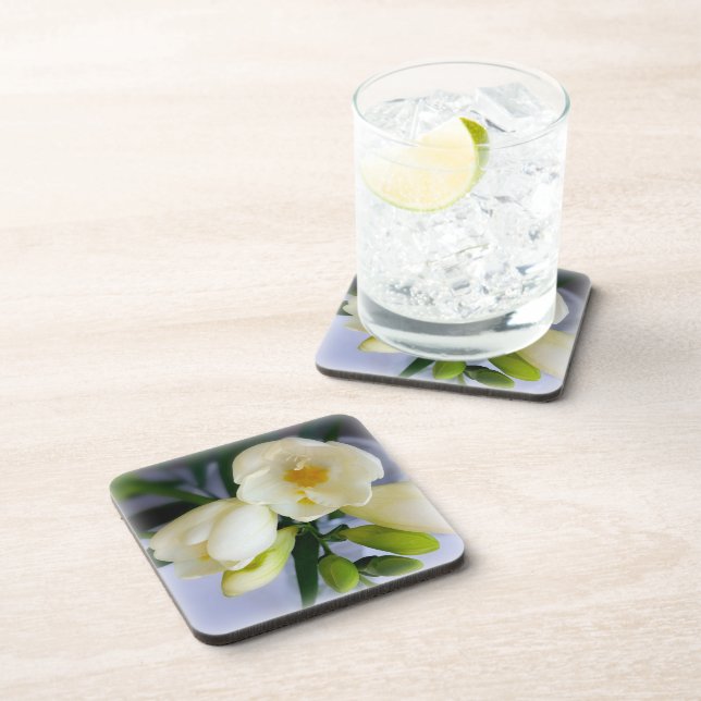white yellow freesia coaster (Right Side)