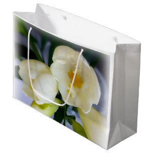 white yellow freesia large gift bag