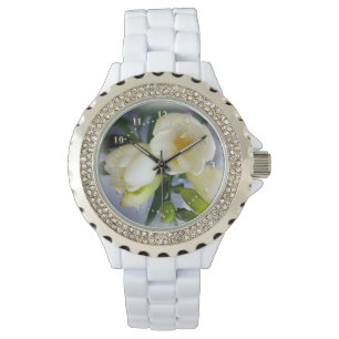 white yellow freesia watch