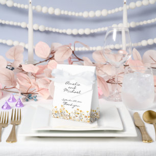 White Yellow Meadow Wildflowers Wedding Favor Box