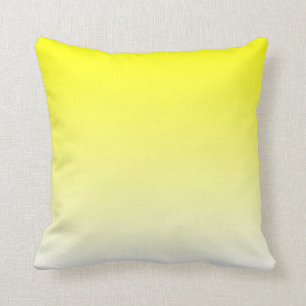 White Yellow Ombre Throw Pillow