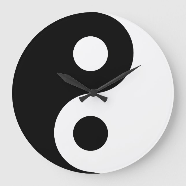 White Yin Yang Wall Clock (Front)