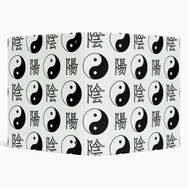 White Yinyang Symbol Chinese Pattern Binder (Background)