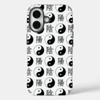 White Yinyang Symbol Chinese Pattern