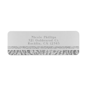 White Zebra Sparkle Sequins Glam Party Invitation
