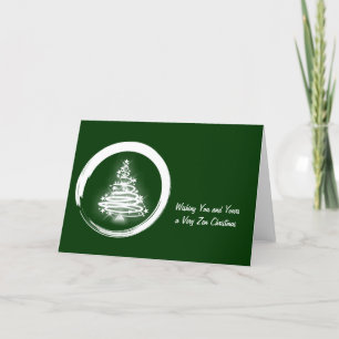 White Zen Christmas Tree Holiday Card