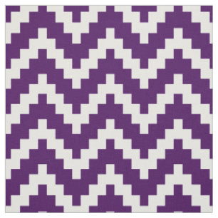 White Zigzag Ikat & Custom Purple Background Fabric